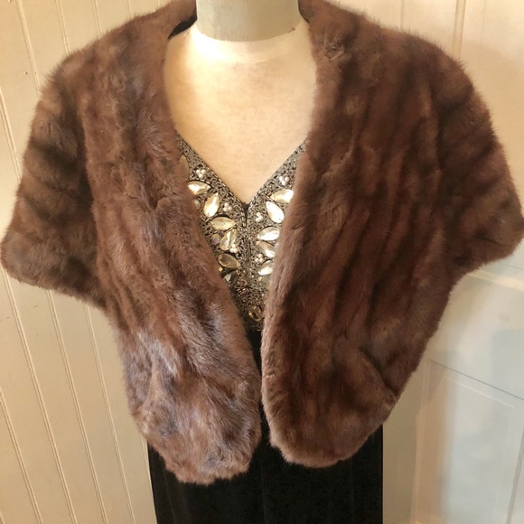 vintage faux fur stole
